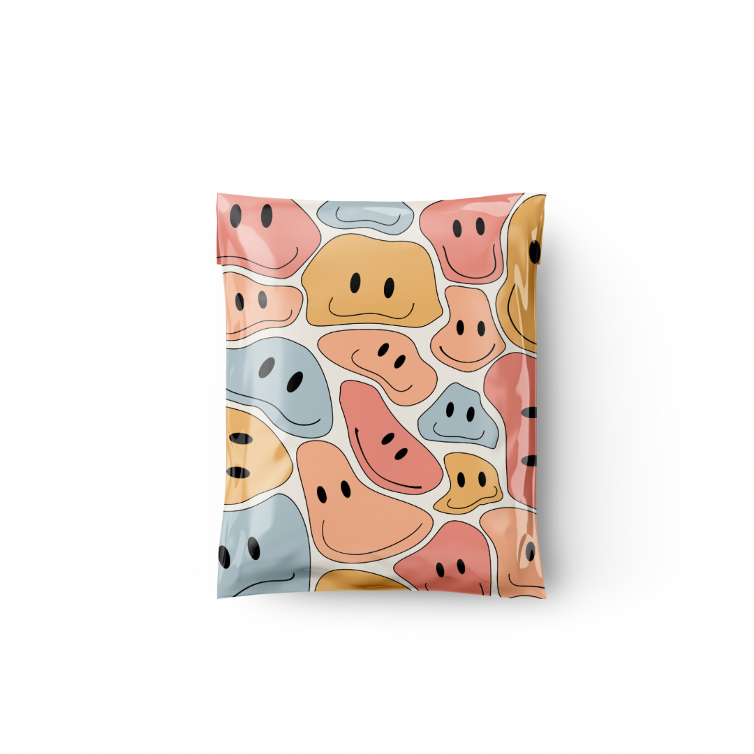 6X9 Colorful Smileys poly mailers