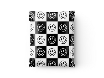 10X13 Retro checkered smileys poly mailers